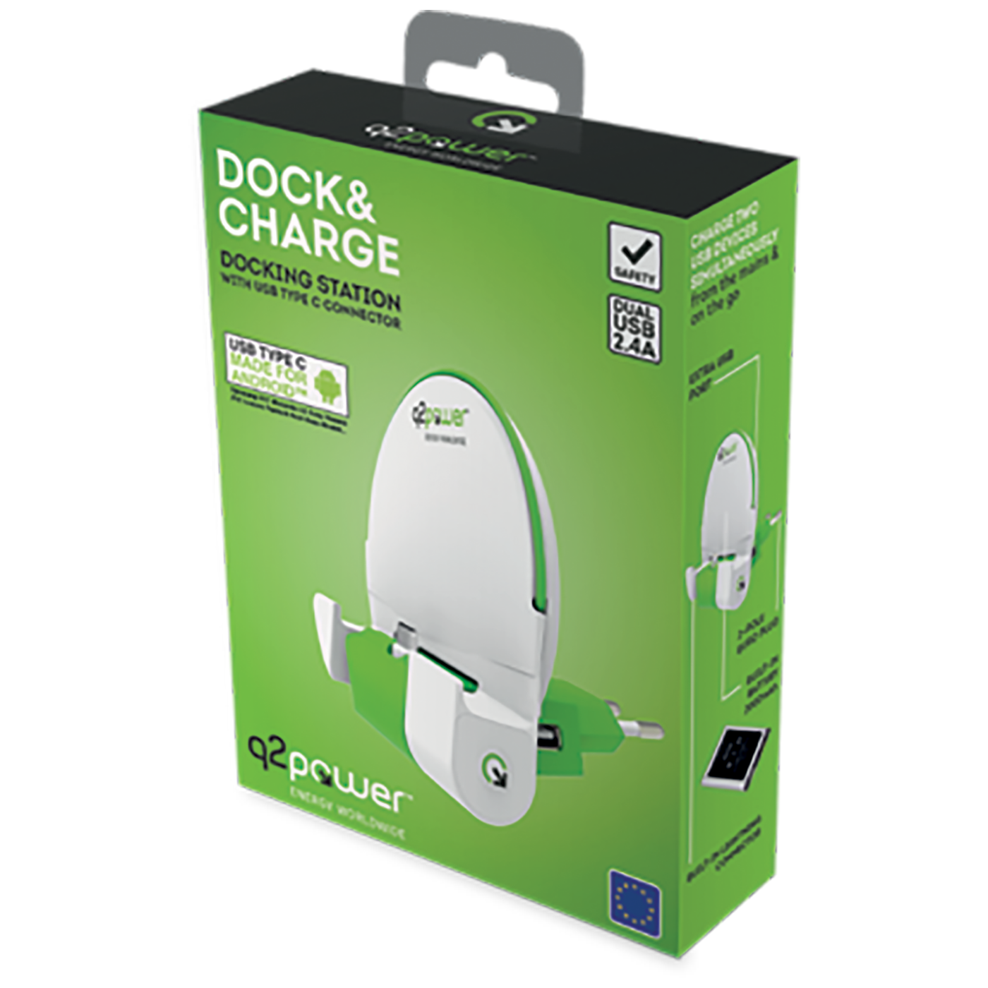 q2power Docking station sa type C konektorom - DOCK&CHARGE C EURO