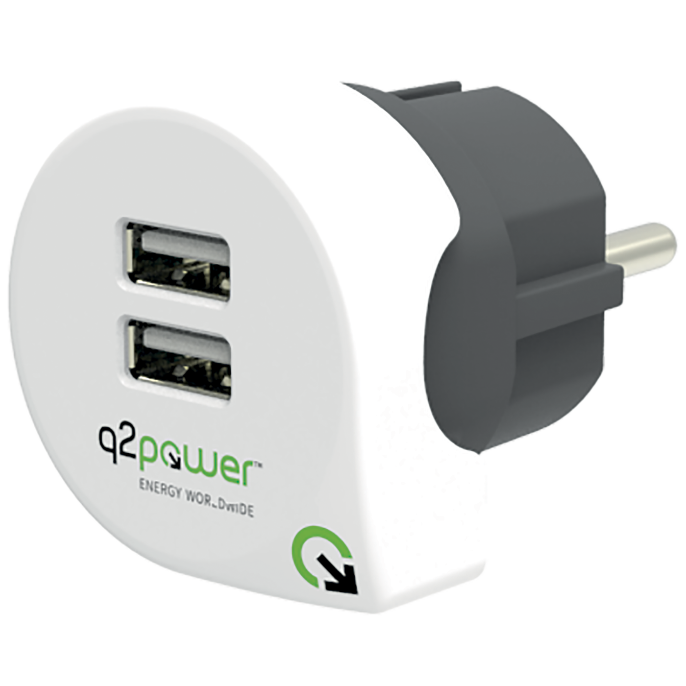 q2power Punjač kućni za smartphone, tablete, 2 x USB, 2.4A - DUAL USB CHARGER EUROPE