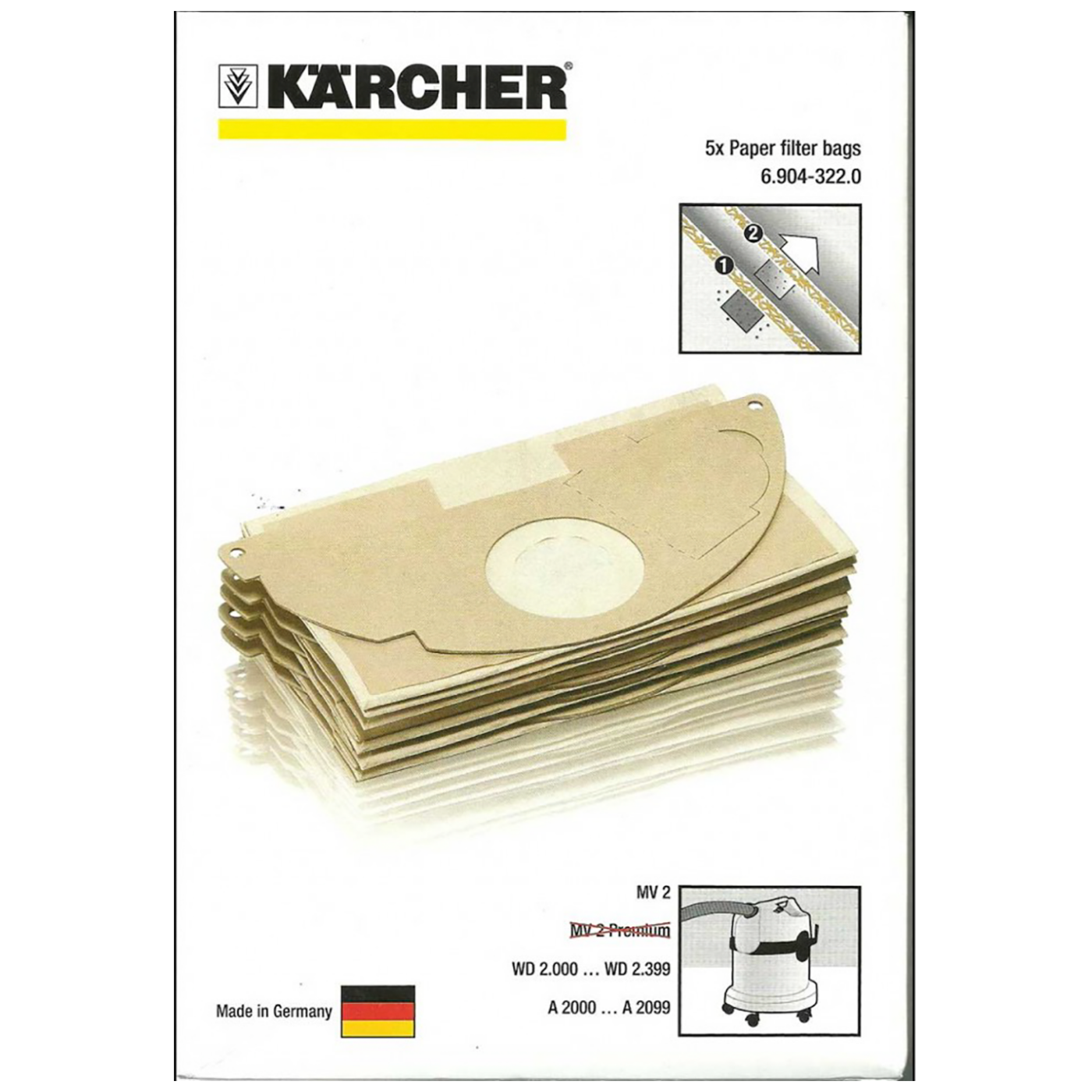 Karcher Vrećica za usisavač, papirna, WD 2 - 6904322