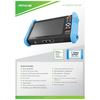 Amiko Home Tester Android za IP i analogne video kamere - IPC-9800 ADH Plus