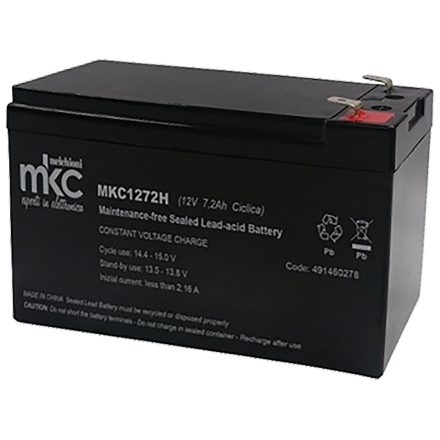 MKC Baterija akumulatorska, premium, 12V / 7.2Ah - MKC1272H