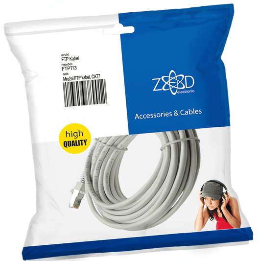 ZED electronic Mrežni FTP kabl, CAT7, dužina 3.0 metra - FTP7/3