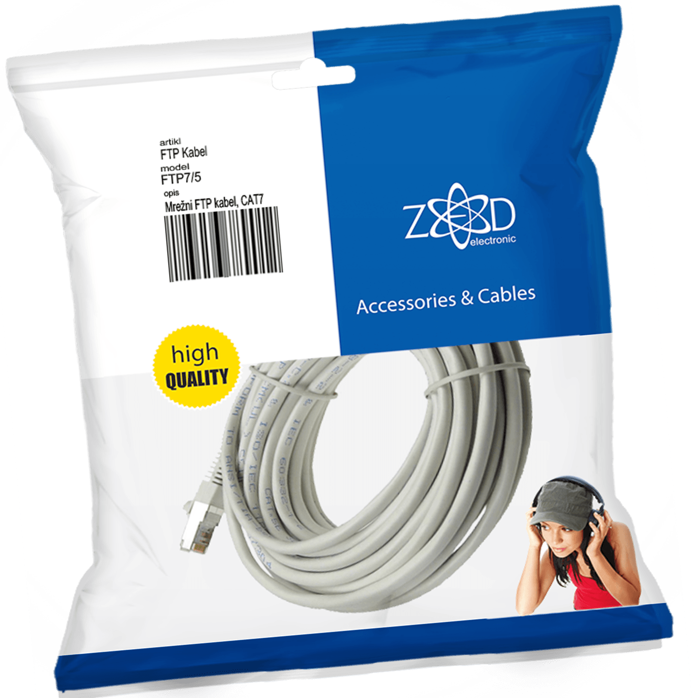 ZED electronic Mrežni FTP kabl, CAT7, dužina 5.0 metara - FTP7/5