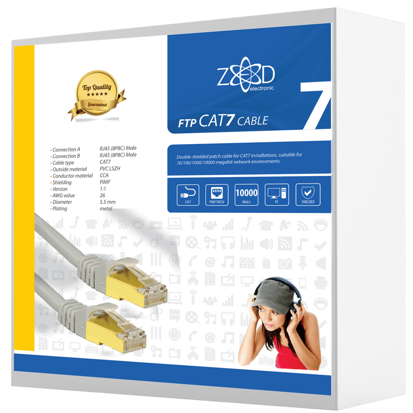 ZED electronic Mrežni FTP kabl, CAT7, dužina 20.0 metara - FTP7/20