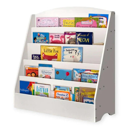 Dječija Polica GINGER HOME, Organizator sa Rafinama za Knjige i Časopise, Drvena, Bijela, 80x30x80 cm