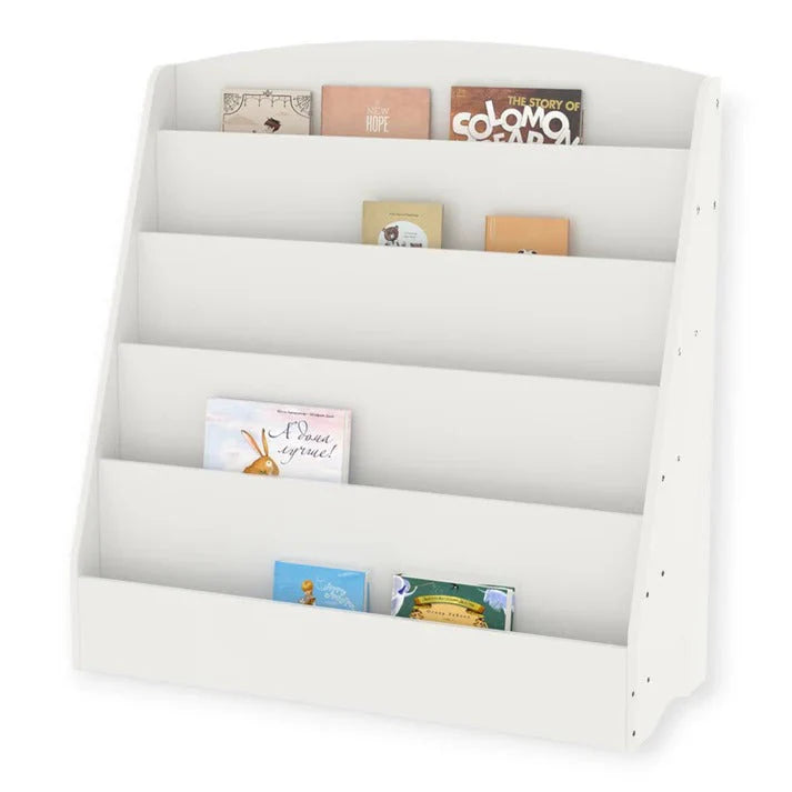 Dječija Polica GINGER HOME, Organizator sa Rafinama za Knjige i Časopise, Drvena, Bijela, 80x30x80 cm