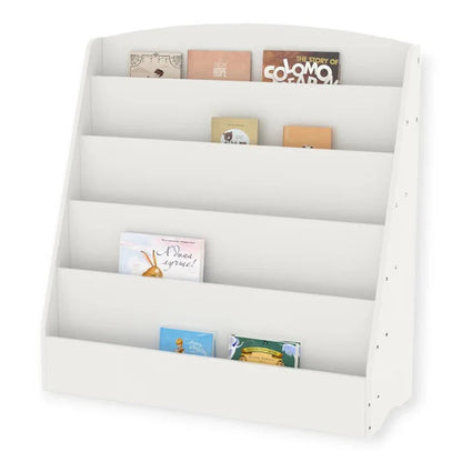 Dječija Polica GINGER HOME, Organizator sa Rafinama za Knjige i Časopise, Drvena, Bijela, 80x30x80 cm