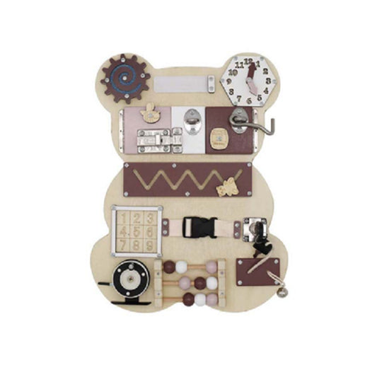 Drvena Montessori Aktivna Tabla Meca GINGER HOME, Ploča za Finu Motoriku, 30x39 cm