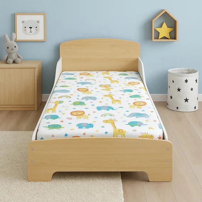 Dječiji Drveni Krevet sa Zaštitom i Podnicom 140/70 cm – GINGER HOME