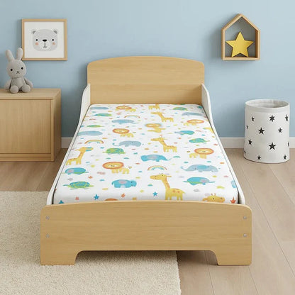 Dječiji Drveni Krevet sa Zaštitom i Podnicom 140/70 cm – GINGER HOME