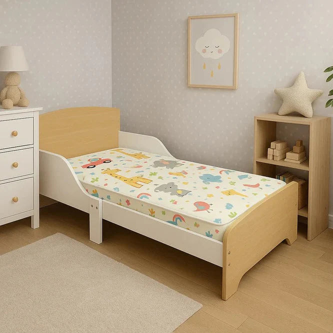 Dječiji Drveni Krevet sa Zaštitom i Podnicom 140/70 cm – GINGER HOME