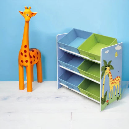 Organizator za Igračke GINGER HOME, Polica za Dječiju Sobu sa Kutijama za Skladištenje, SAVANNA