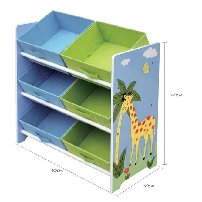 Organizator za Igračke GINGER HOME, Polica za Dječiju Sobu sa Kutijama za Skladištenje, SAVANNA
