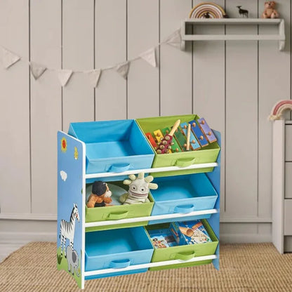 Organizator za Igračke GINGER HOME, Polica za Dječiju Sobu sa Kutijama za Skladištenje, SAVANNA