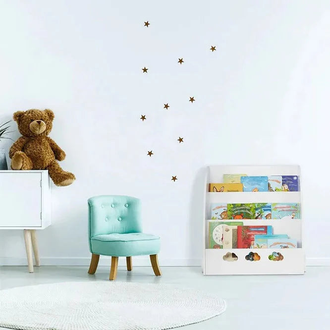 Dječija Polica GINGER HOME sa 3 Odjeljenja za Knjige, Oblačić, Bijela