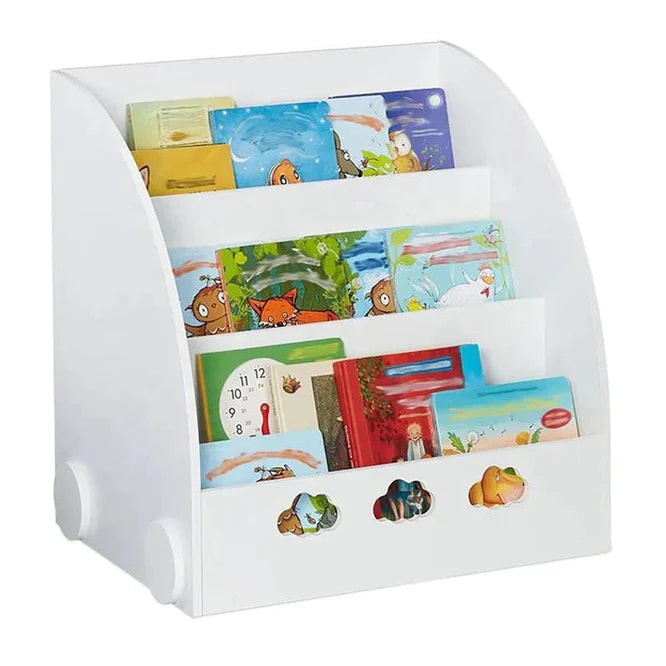 Dječija Polica GINGER HOME sa 3 Odjeljenja za Knjige, Oblačić, Bijela