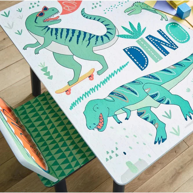 Dječiji Sto sa Stolicama GINGER HOME za Crtanje, Igru i Obroke, Drveni, DINOSAUR