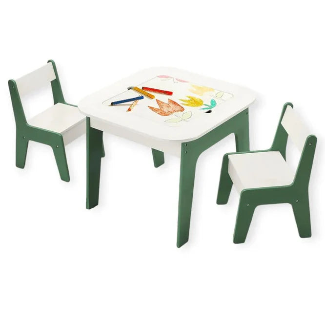 Dječija Masica sa Stolicama 4 u 1 GINGER HOME, 2 Ploče, Crna Tabla i Ploča za LEGO Konstruktore, FOREST