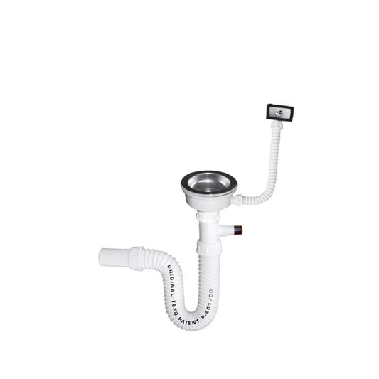 Metalac Jednodijelni sifon Ø90 sa preljevom i dodatkom za mašinu